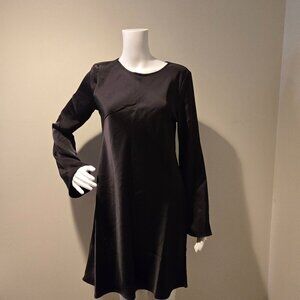 NWOT Gap Boatneck Satin Dress True Black S